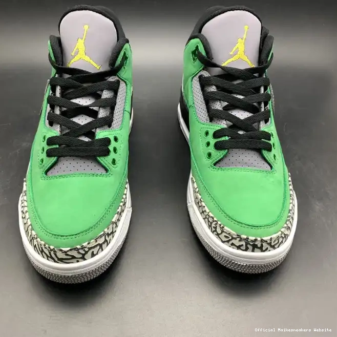 Official Maikesneakers 867493 AJ3 PE Jordan Oregon Ducks Tinker 3 Air shoes Retro 0509